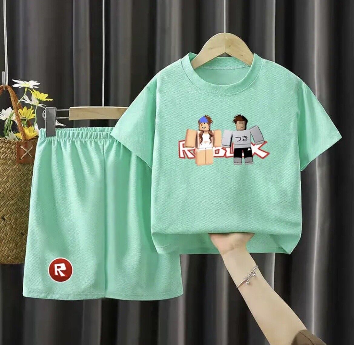 Roblox Short Sleeve T-shirt Boys Kids Summer Tee Crew Neck Tops Clothes