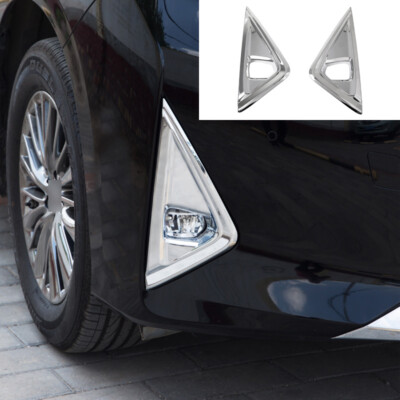 Glossy Chrome Front Fog Light Lamp Cover Trim 2pcs For Toyota Alphard 2015-2022