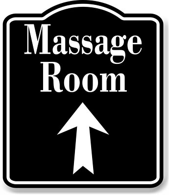 Massage Up Arrow BLACK Aluminum Composite Sign