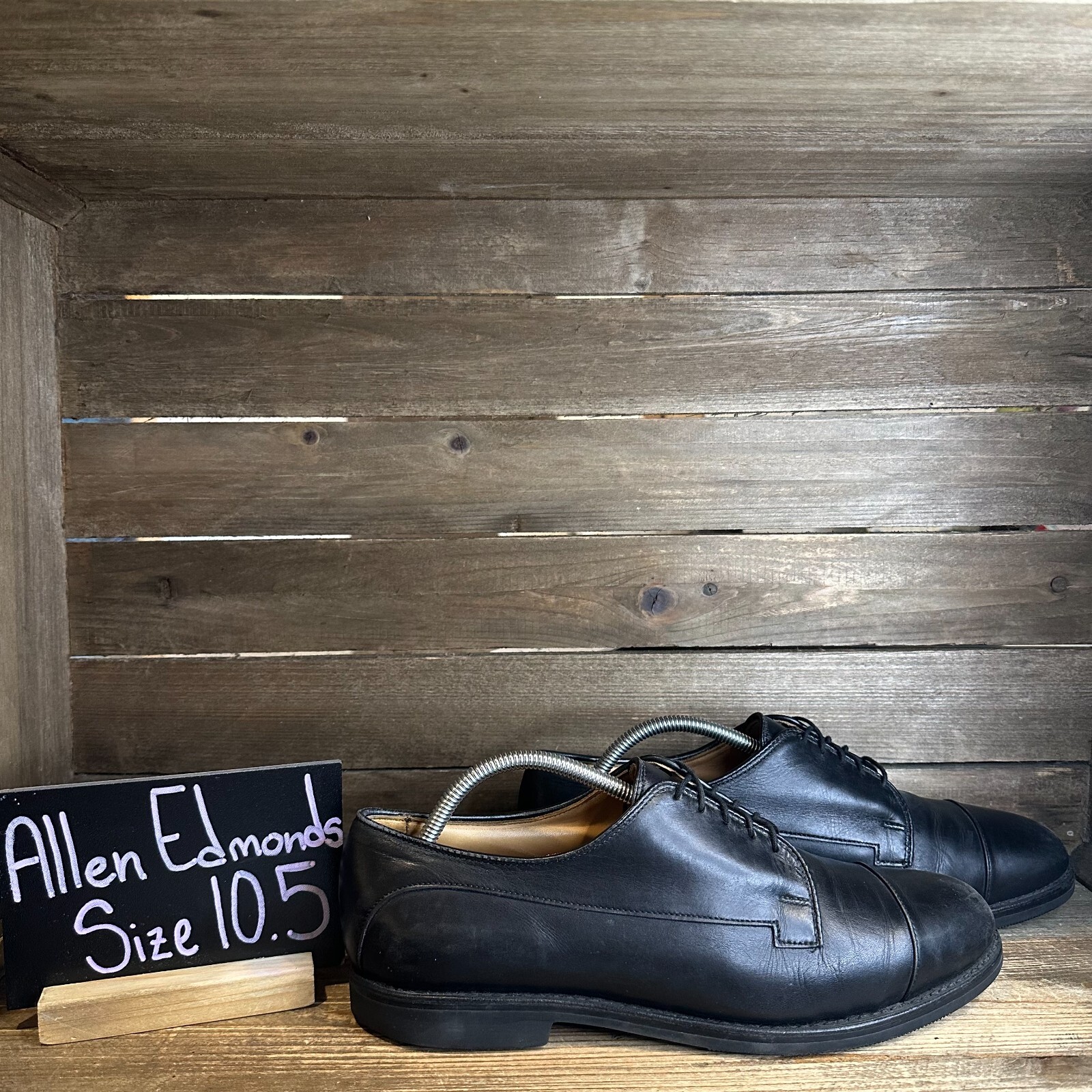 SAOLA Oxford eleganti da uomo Allen Edmonds Bergland in pelle nera punta alta taglia 10 5 D GUC