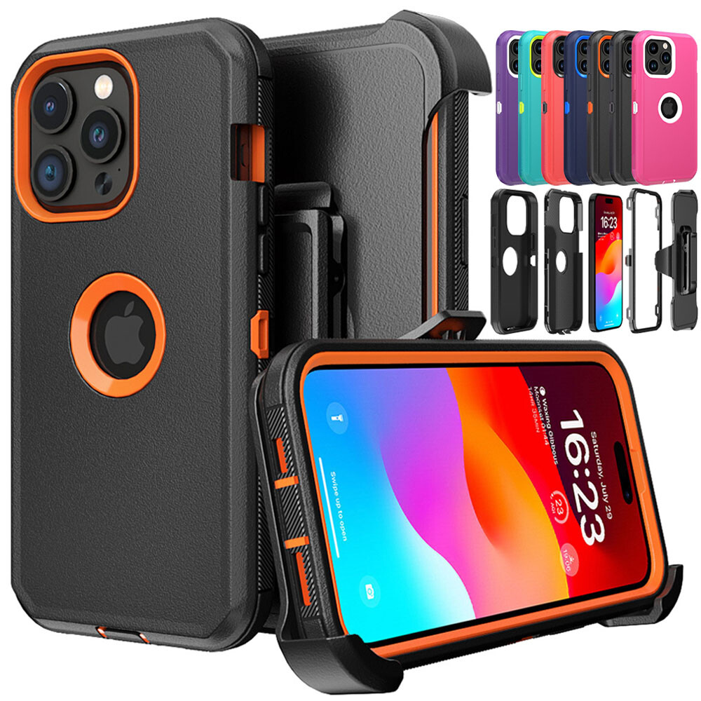 For iPhone 15 14 13 12 11 Pro Max XR Case Shockproof Belt Clip Fits Otterbox