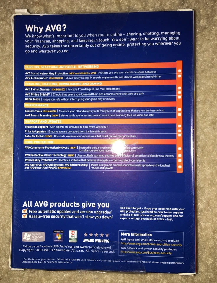 AVG Antivirus y Anti Spyware 2011-1 Año 1PC-Nuevo Foto 2 de 2