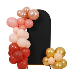 6.6FT Wedding Arch Cover Black Arch Backdrop Cover Stretchy Spandex Backdrop ...