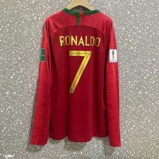 Ronaldo 7 Portugal Jersey Red FIFA 2018 Size L Retro Football Home LS
