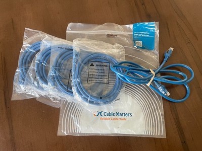 Cable Matters - 5ft Cat 6 Snagless Patch Cable - Blue 5-Pack