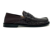 LOEWE Campo flap back loafer in embossed calfskin and nappa lambskin