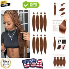 Pre-stretched Braiding Hair - 24 Inch 8 Packs Brown Braiding Hair For Twist o...
