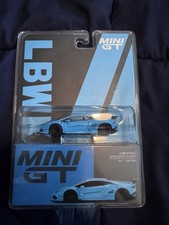 Mini GT 1:64 LB WORKS Lamborghini Huracan Diecast Car Light Blue #189
