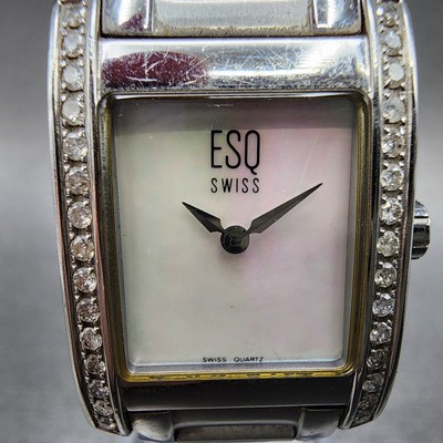 ESQ Swiss Quartz Women’s Watch Stainless Steel Rectangular New Battery No Box ESQ Swiss E5053 All Stainless Steel Quartz Women main image 4