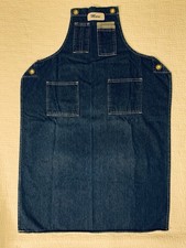 Vintage Denim Shop Apron Includes Top  Bottom Pockets, Brass Grommets W/Strings
