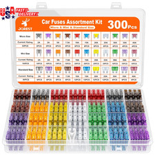 300 Pcs Car Fuse Assortment Kit 160 Mini Blade Fuses 90 Standard Auto Fuses