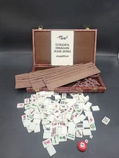 Vintage Chinese Mahjong Tile Set Mah-Jong Game w/case 1979 Lion Rock Limited