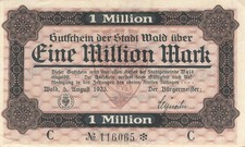 Wald Stadt 5 Millionen Mark 1923 gebraucht, (C) No.116065
