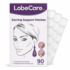 LobeCare - Clear Ear Lobe Support Patches for Earrings - Comfortable and Hypo...