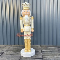 Nussknacker Figur Adwent Deko Garten Statue Weihnachten Weihnachtsmann Weiß Neu