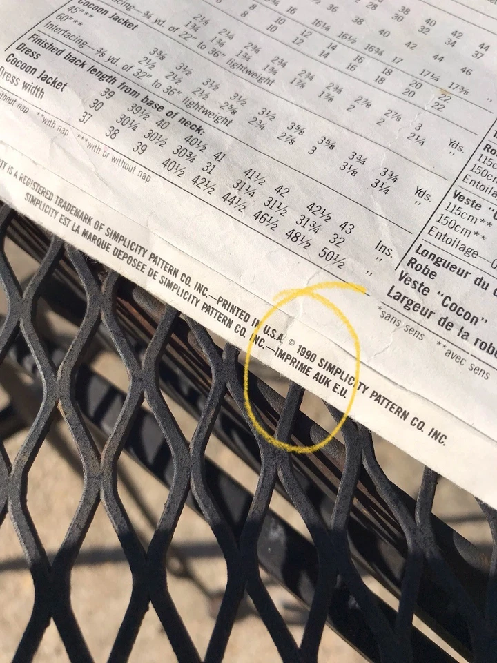 Vtg 1996 Simplicity Pattern #7007 Misses' Pullover Dress Cocoon Jacket Sz 10-18 - Image 4 of 4