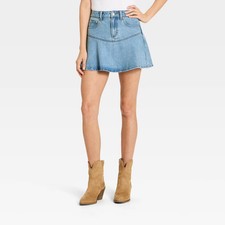 Women's Flouncy Mini Skirt - Universal Thread Medium Wash 4