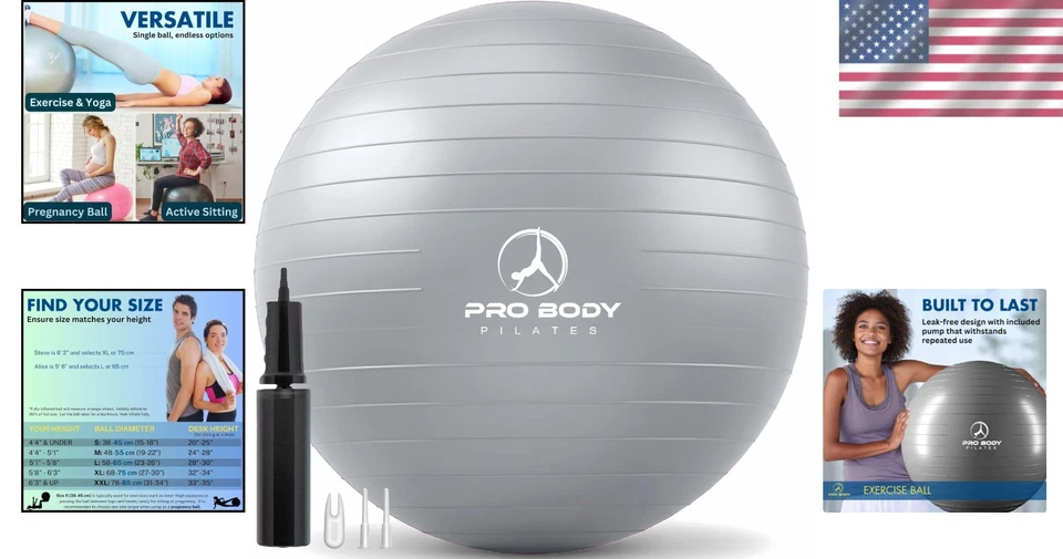 Pelota de Ejercicio Grado Gimnasio - Anti Ráfagas y Resistente al Deslizamiento Foto 2 de 4