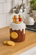 Gingerbread Icing Design Christmas Kitchen Cookie Jar Festive Kitchen Accessory 