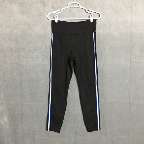 Michi Womens L High Waisted Leggings Black White Striped Yoga Gym Workouts