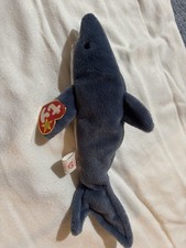 Beanie Baby 1996 Crunch The Shark - tag errors- great condition 