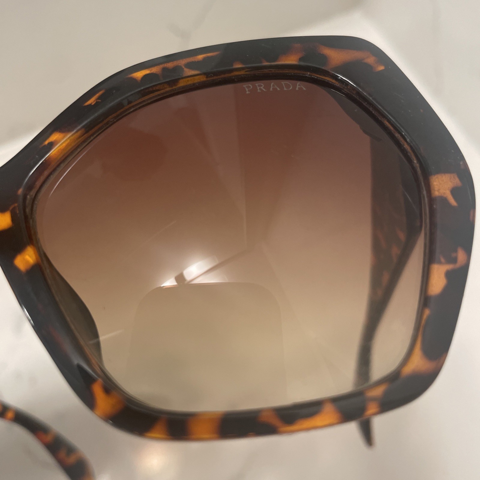 PRADA SPR 16R-F Geometric Tortoise Frame Brown Frame & Lens Authentic Italy thumbnail 6