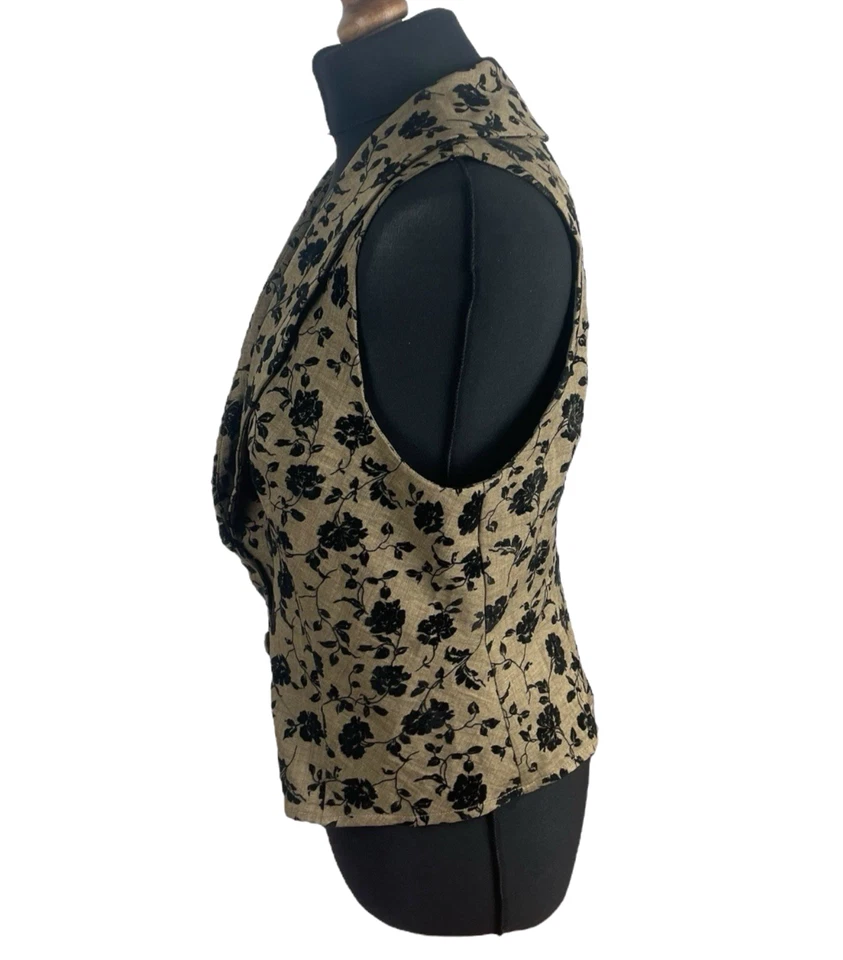 Ravi London Waistcoat Textured Collared Mid Length Sleeveless Women’s UK Size 8 - Image 2 of 4