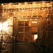 Christmas LED Curtain Icicle String Light LED Party Garden Stage Outdoor Dec FFW