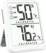 Room Thermometer Indoor Hygrometer Temperature and Humidity Meter - White 