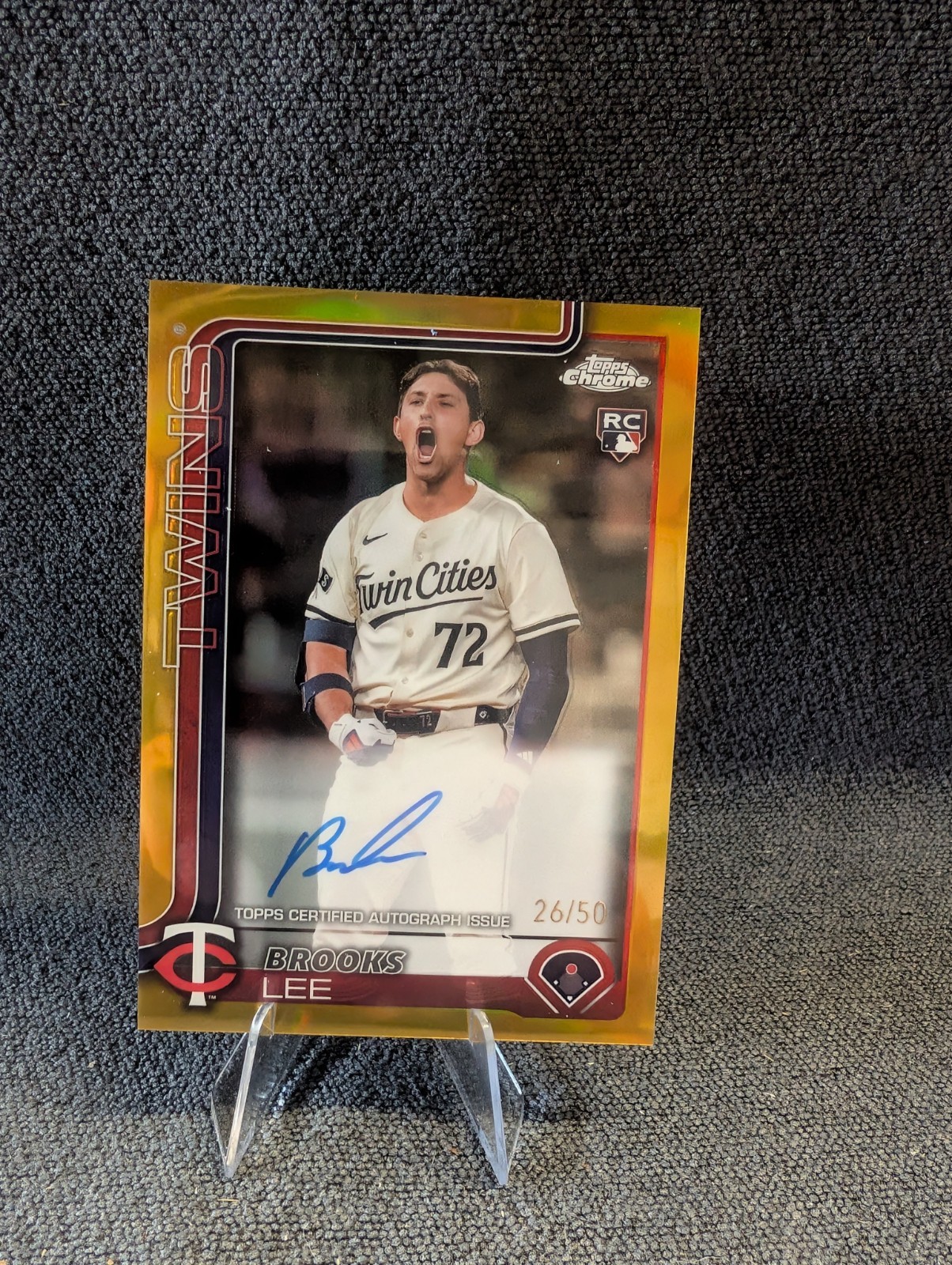 2025 Topps Chrome Brooks Lee Rookie Autographs True Gold Refractor /50