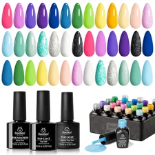 Beetles Summer Gel Nail Polish Set,20 Colors Top Coat Soak off Uv Gift for Women