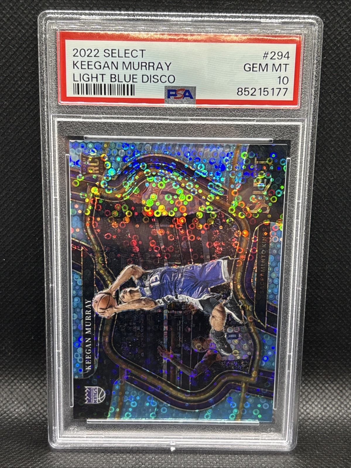 2022-23 Panini Select Keegan Murray RC Courtside Light Blue Disco /99 SSP PSA 10