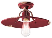 Deckenleuchte Deckenlampe Shabby Rot Antik Keramik Metall E27 Ø 40 Cm Handarbeit