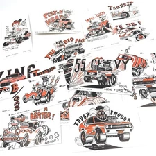 16x ED ROTH STYLE  ARCADE CARD SET OF 16 3.25" X 5.25" BY EXHIBIT SUPPLY 1972