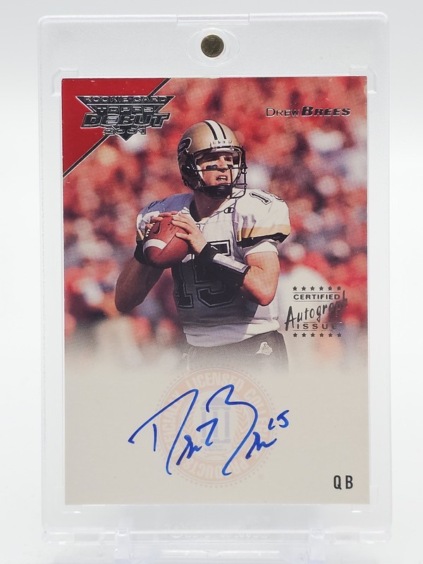 DREW BREES 2001 TOPPS DEBUT ROOKIE AUTOGRAPH /499 #101 FOOTBALL PURDUE Q0731