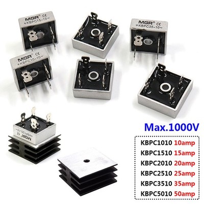 1000V 10/15/20/25/35/50A Single Phase Diode Bridge Rectifier KBPC1010 - KBPC5010