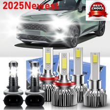 For Kia Sorento 2011-2013 6pcs Led Headlight Combo Fog Light Bulb 6000k White For Kia Sorento 2011-2013 6pcs Led Headlight Combo Fog Light Bulb 6000k White