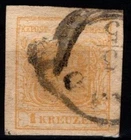 Austria 1850: 1 Kr MP Ib Golden Yellow (ANK 1d) Stamped "Arad" (ANK 320 €)