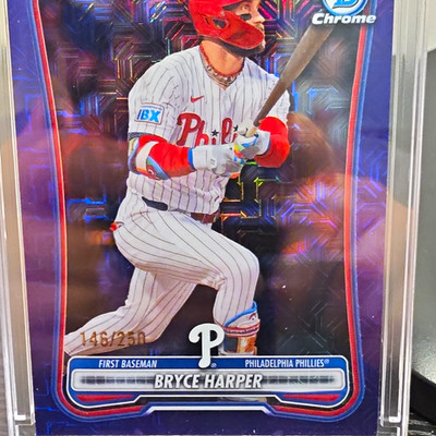 Topps 2025 Bowman Chrome Bryce Harper #7 Phillies Serial Numbered 146/250