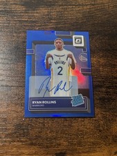 2022-23 Donruss Optic Ryan Rollins Rated Rookie Blue RC Auto /49 Color Match