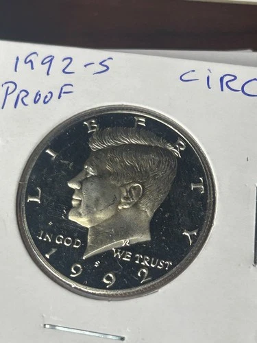 1992 S Proof circulated Kennedy Half Dollars ka