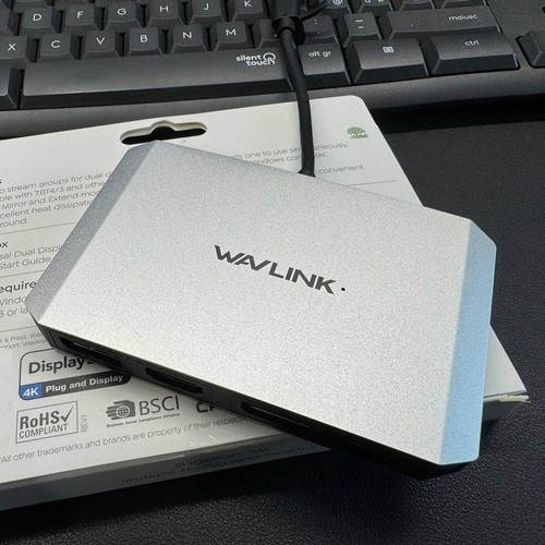 WAVLINK Displaylink Hub USB C/USB A to Dual 4K DisplayPort Dual HDMI Adapter