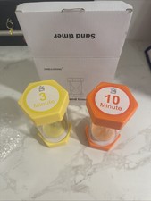  Sand Timer set -  3 minute & 10 minute Hourglass Timer, Plastic Sand Clock 