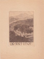 Exlibris Bookplate Radierungen Gerhard Wedepohl 1893-1930 Bauernhof Berge 2