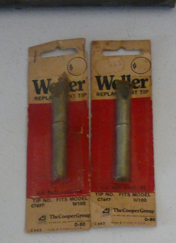 2 New NOS Weller soldering gun replacement tip tips CT6F7 WT100 3/8" screwdriver