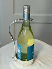 William Adams Silverplate Champagne/Wine Bottle Caddy~Holding/Pouring~Italy