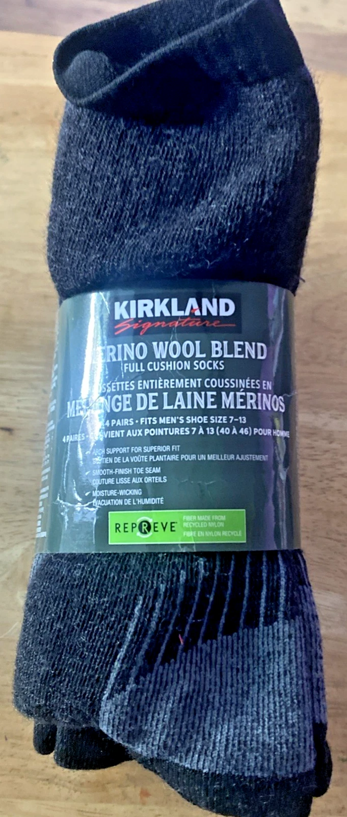 Kirkland Signature Merino Wool ,Trail Socks 4 Pairs Hiking Outdoor Warm7-13
Opens in a new window or