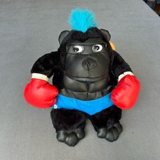 Vintage Plush Gorilla Boxing Toy Red Gloves Blue Shorts Hair Boxer