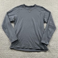 Camisa Patagonia Mujer Manga Larga Gris Medio Lana Cuello Redondo Capa Base Exterior
