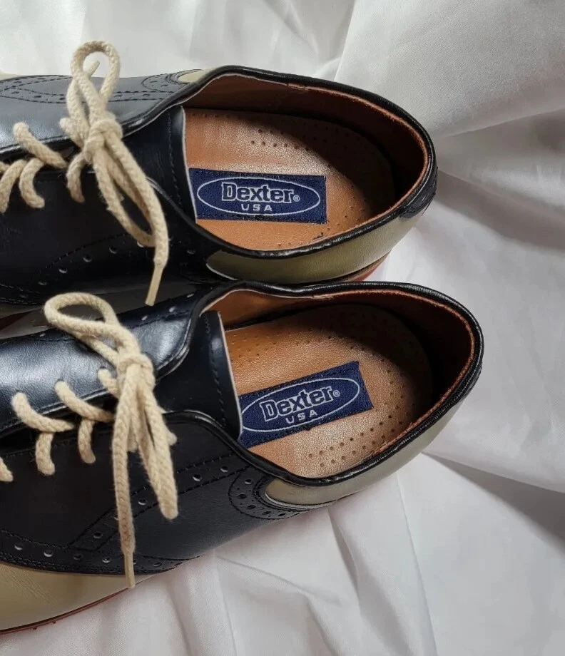 Zapatos de vestir de colección para hombre Dexter azul y gris punta de ala traje zoot talla 9 1/2 M Foto 4 de 4